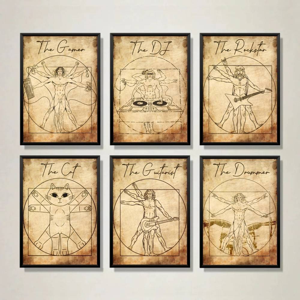 Vintage Vitruvian Style Music  - огляд і ціна Retro Gaming Wallpaper