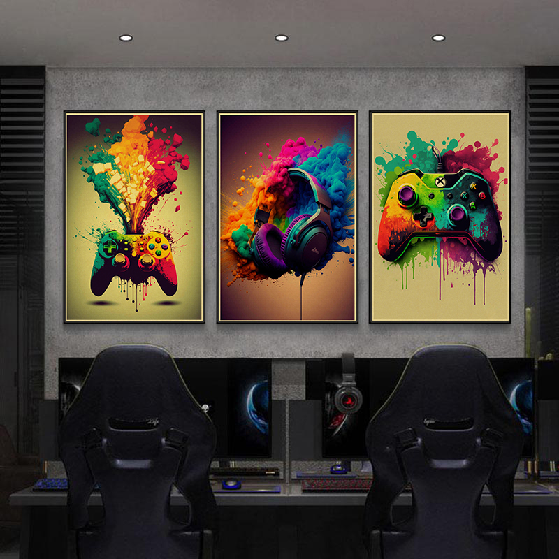 Colorful Game Controller Wall  - огляд і ціна Retro Gaming Wallpaper