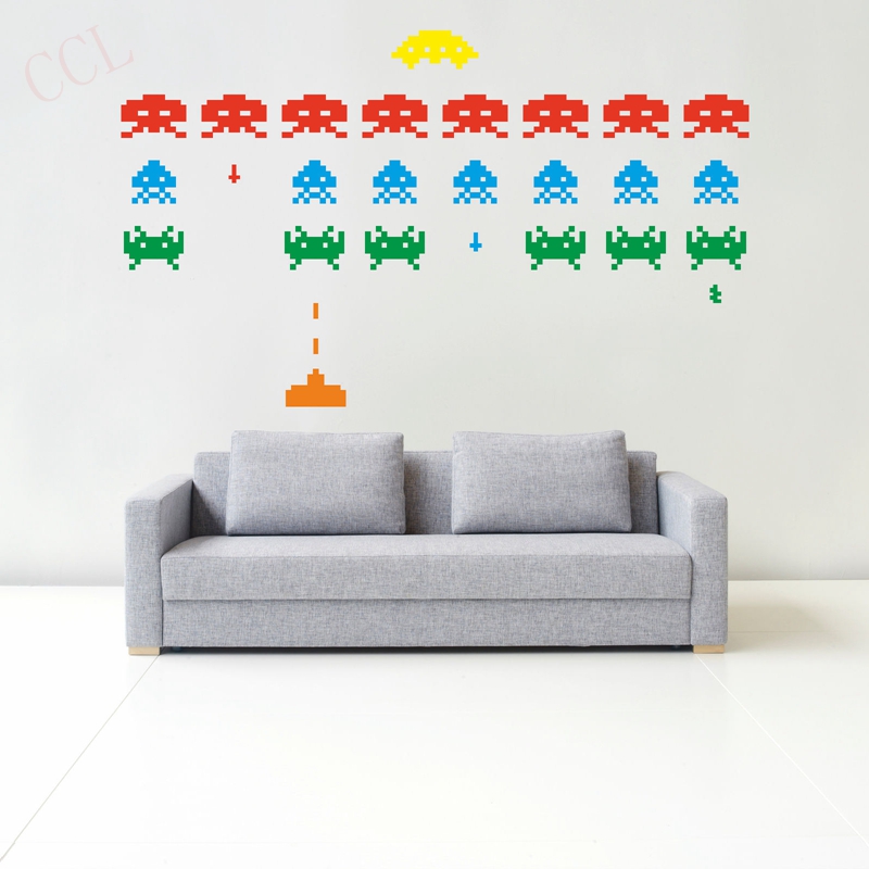 Gamer Vinyl Stickers SPACE INV - огляд і ціна Retro Gaming Wallpaper